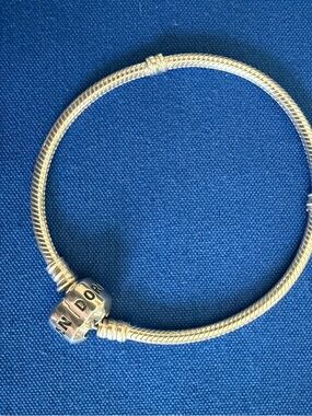 Pandora Sterling Silver Charm Bracelet (7”) with barrel clasp